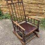 Antique American Walnut Rocking Armchair American Miscellaneous