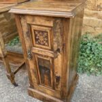 Antique Art Nouveau Walnut & Mahogany Nightstand Pot Cupboard Bedside, c 1910 Antique Miscellaneous