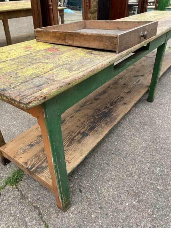 Antique French Pine Draper’s Industrial Refectory Table, c 1860 L351 Dining Miscellaneous 14