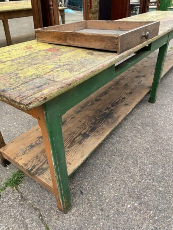 Antique French Pine Draper's Industrial Refectory Table, c 1860 L351 - Image 12