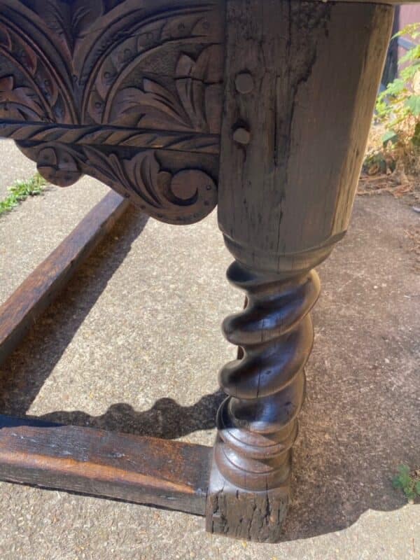 Antique Period Jacobean Oak Refectory Dining Table, circa 1620 - Image 10
