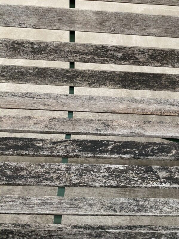 Vintage French Cast Iron & Pine Garden Bench - Image 11