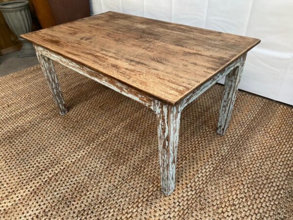 Antique Solid Oak Farmhouse Table, c 1890 - Image 9