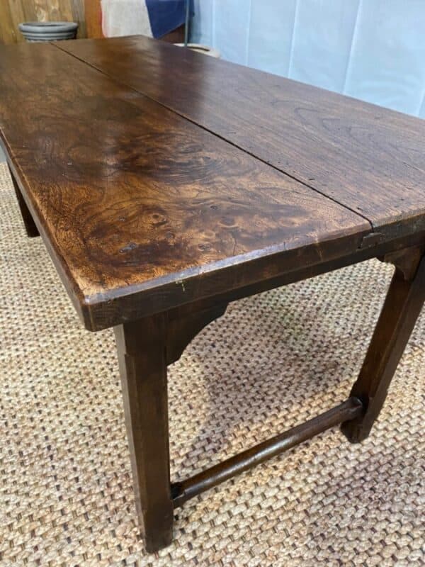 Antique French Oak Refectory Dining Table, c 1840 - Image 5