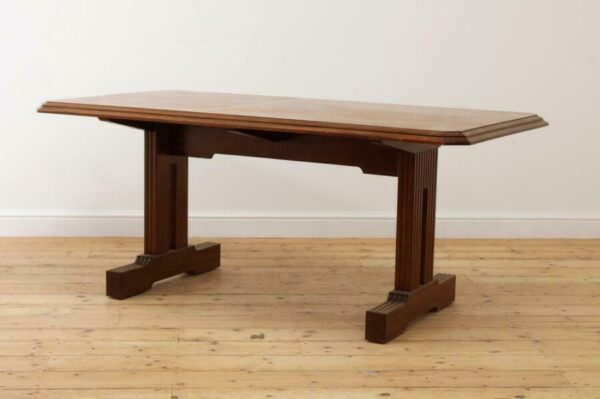 Antique Betty Joel Token Works Mahogany Refectory Design Table