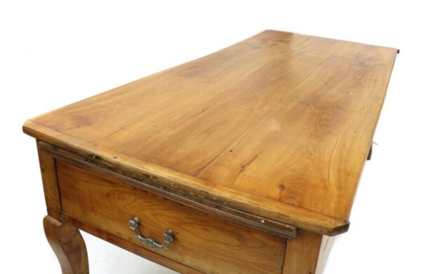 Antique French Country Fruitwood Refectory Dining Table, c 1840 - Image 3