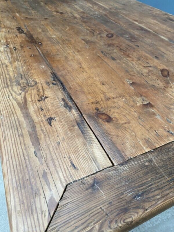 Antique Georgian Pine Farmhouse Rectangular Dining Table, c 1810. L212 - Image 9
