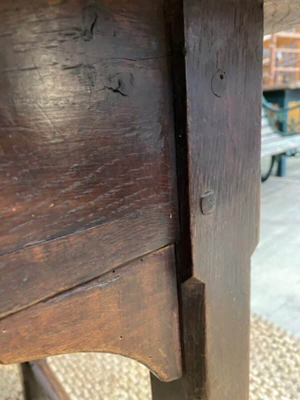 Antique French Oak Refectory Dining Table, c 1840 - Image 12