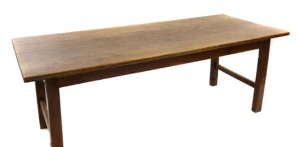 Antique English Light Oak Refectory Dining Table, c 1880 L201 - Image 4