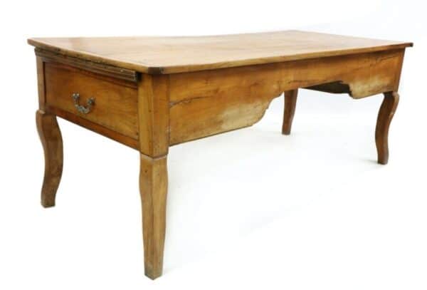 Antique French Country Fruitwood Refectory Dining Table, c 1840