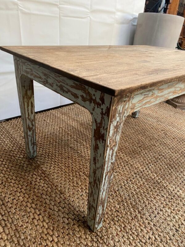 Antique Solid Oak Farmhouse Table, c 1890 - Image 6