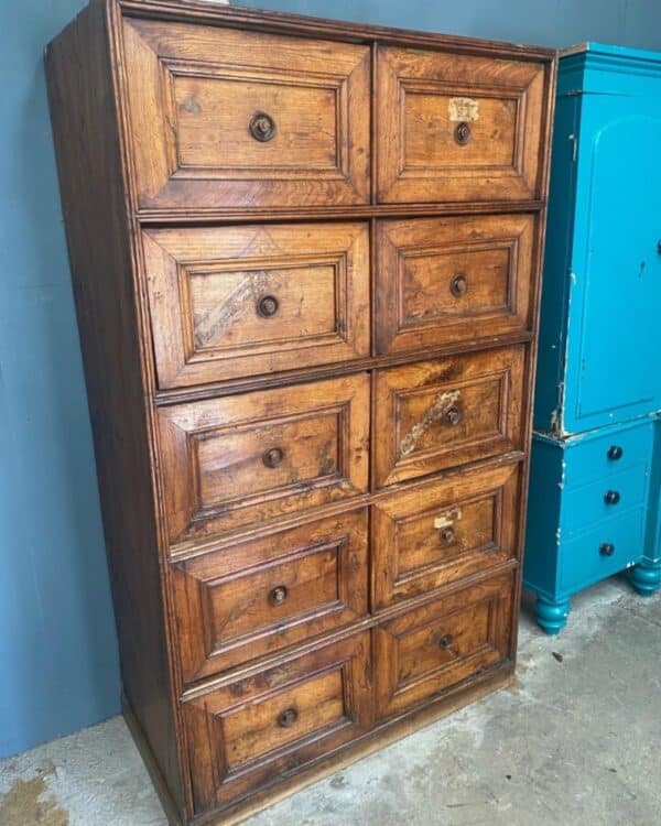 Antique French 19th Century Oak & Pine Apothecary Shop Cabinet Cupboard - Image 5