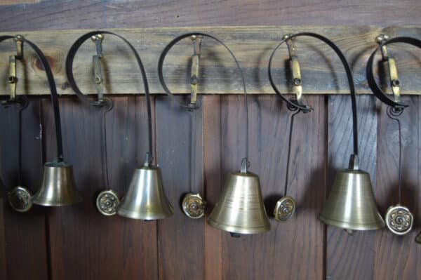Set Of 7 Victorian Brass Servant Bells SAI2860 - Image 7