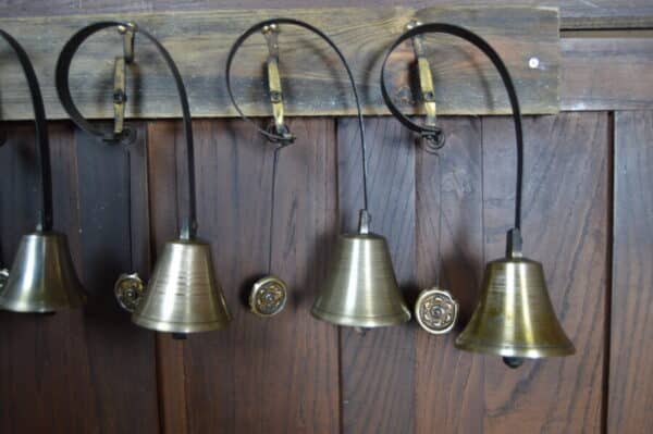 Set Of 7 Victorian Brass Servant Bells SAI2860 - Image 6