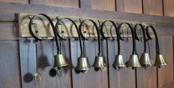 Set Of 7 Victorian Brass Servant Bells SAI2860 - Image 4