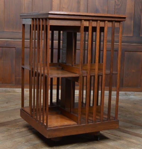 Edwardian Oak Revolving Bookcase SAI2869 - Image 13