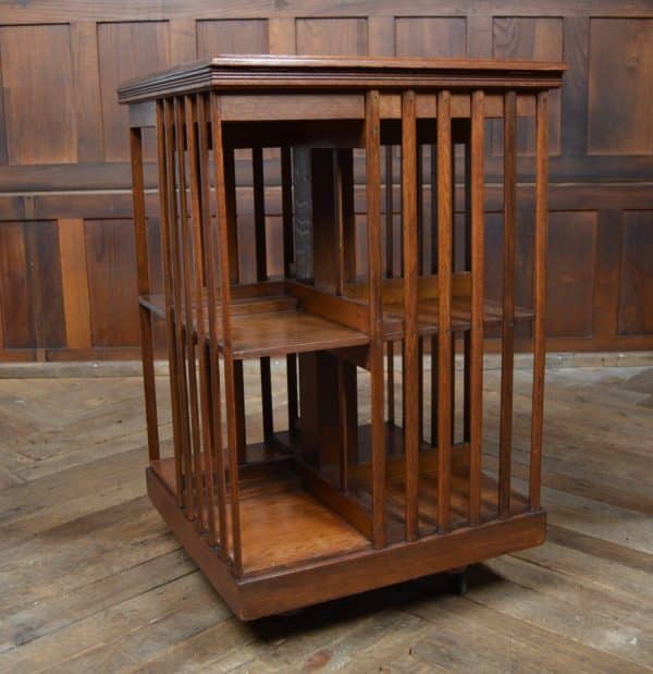 Edwardian Oak Revolving Bookcase SAI2869 Antique Bookcases 14