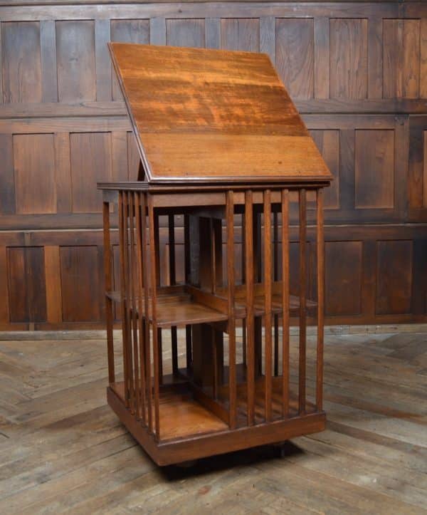 Edwardian Oak Revolving Bookcase SAI2869 - Image 11