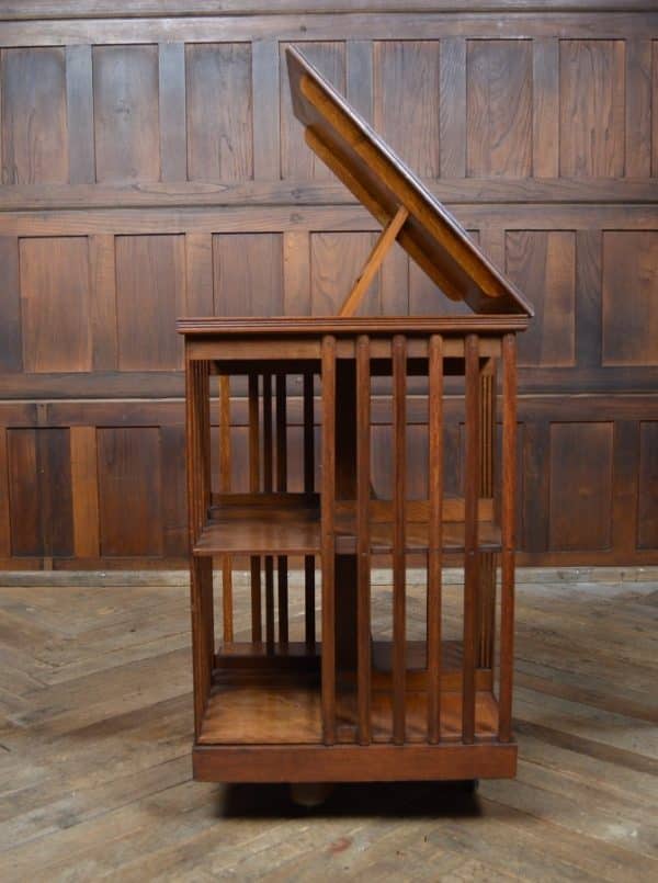 Edwardian Oak Revolving Bookcase SAI2869 - Image 10