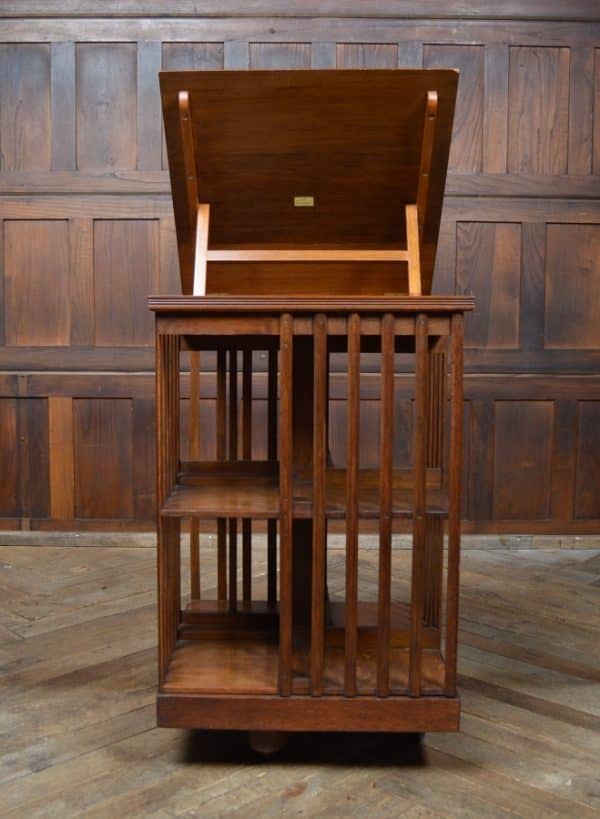 Edwardian Oak Revolving Bookcase SAI2869 - Image 9