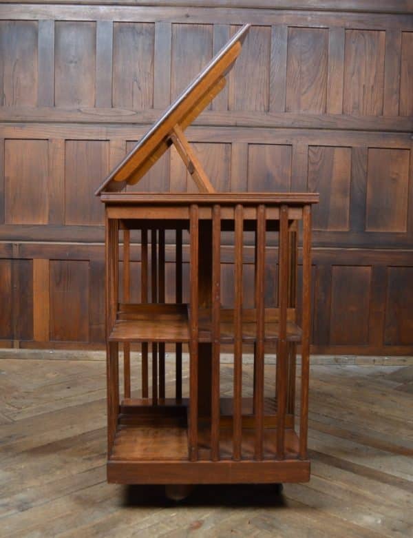 Edwardian Oak Revolving Bookcase SAI2869 - Image 8