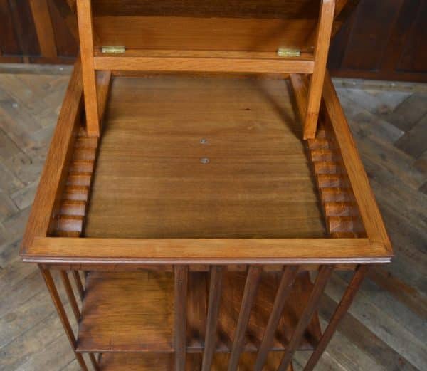 Edwardian Oak Revolving Bookcase SAI2869 - Image 5