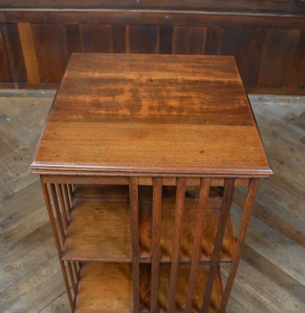 Edwardian Oak Revolving Bookcase SAI2869 - Image 4