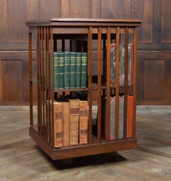 Edwardian Oak Revolving Bookcase SAI2869 Antique Bookcases 3