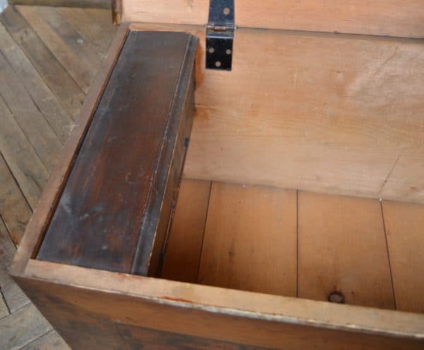 Victorian Pine Blanket Box / Storage Box SAI2870 - Image 14