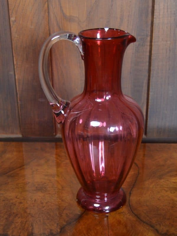 Victorian Cranberry Glass Water Jug SAI2882 cranberry glass Antique Glassware 8
