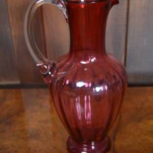 Victorian Cranberry Glass Water Jug SAI2882 cranberry glass Antique Glassware