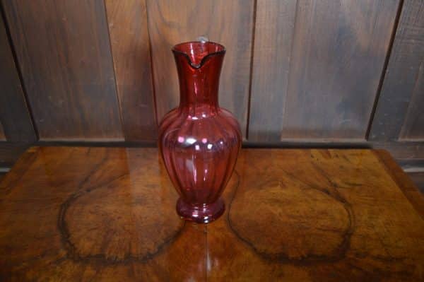 Victorian Cranberry Glass Water Jug SAI2882 cranberry glass Antique Glassware 6