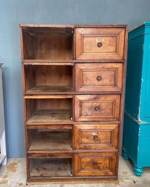Antique French 19th Century Oak & Pine Apothecary Shop Cabinet Cupboard - Image 2