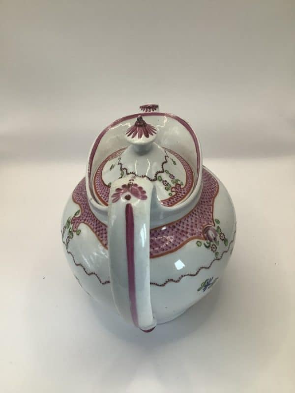 Superb New Hall Boat Shape Teapot pattern 173 Georgian Porcelain Antique Ceramics 6
