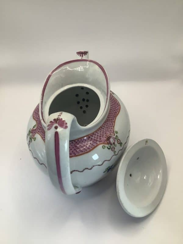Superb New Hall Boat Shape Teapot pattern 173 Georgian Porcelain Antique Ceramics 7