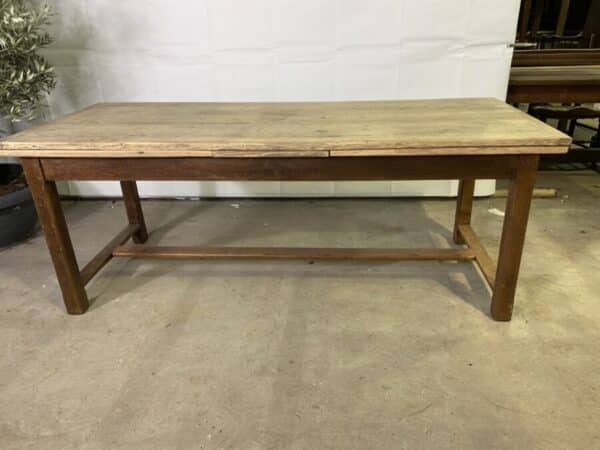 Antique French Oak Refectory 12 seater Extending Scrub Top Dining Table, c 1870 - Image 2