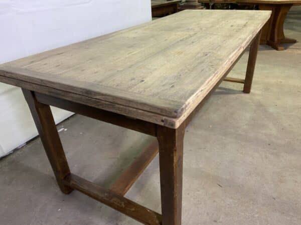 Antique French Oak Refectory 12 seater Extending Scrub Top Dining Table, c 1870 - Image 14