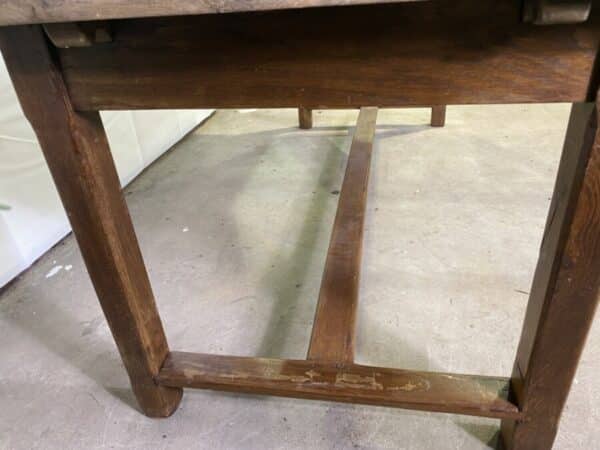 Antique French Oak Refectory 12 seater Extending Scrub Top Dining Table, c 1870 - Image 6