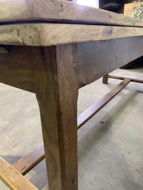Antique French Oak Refectory 12 seater Extending Scrub Top Dining Table, c 1870 - Image 18