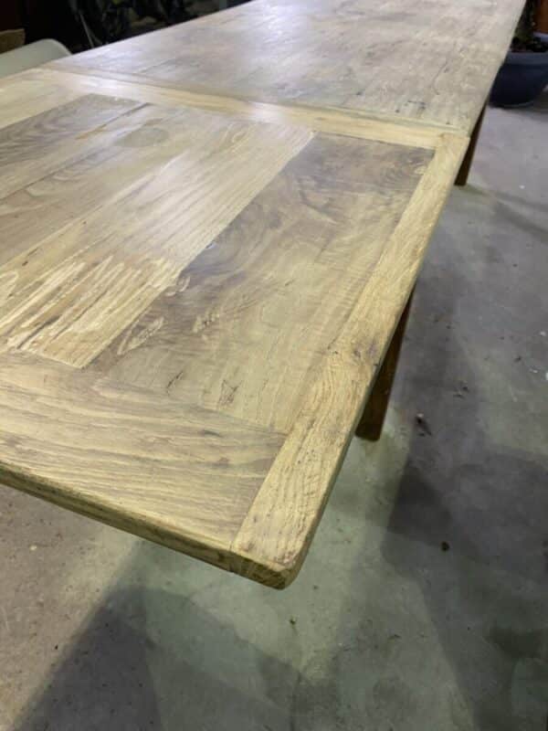 Antique French Oak Refectory 12 seater Extending Scrub Top Dining Table, c 1870 - Image 16