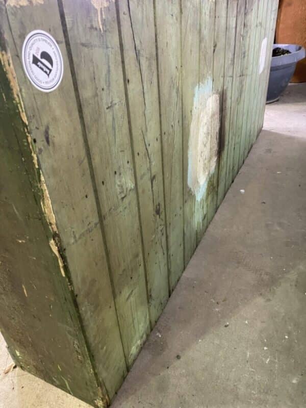 Antique Painted Pine Pigeonholes Green Industrial, c 1920 - Image 8