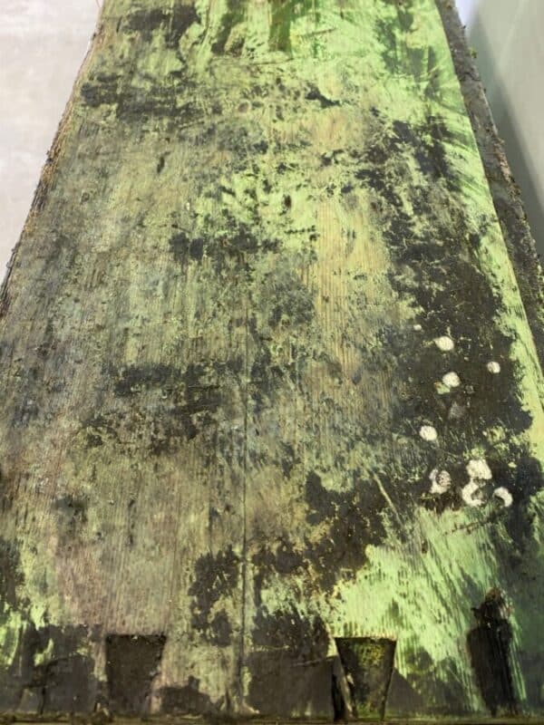 Antique Painted Pine Pigeonholes Green Industrial, c 1920 - Image 9