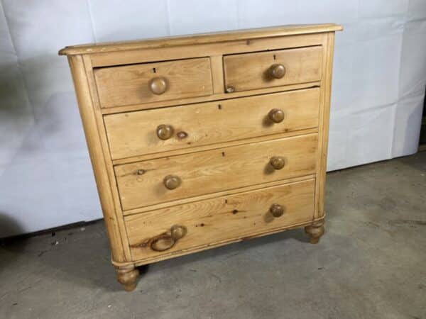 Antique Victorian Pine Two/Three Chest of Drawers, c 1870 - Image 2
