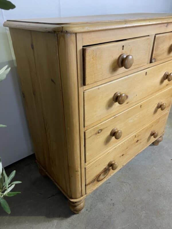 Antique Victorian Pine Two/Three Chest of Drawers, c 1870 - Image 9