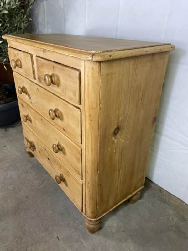 Antique Victorian Pine Two/Three Chest of Drawers, c 1870 - Image 4