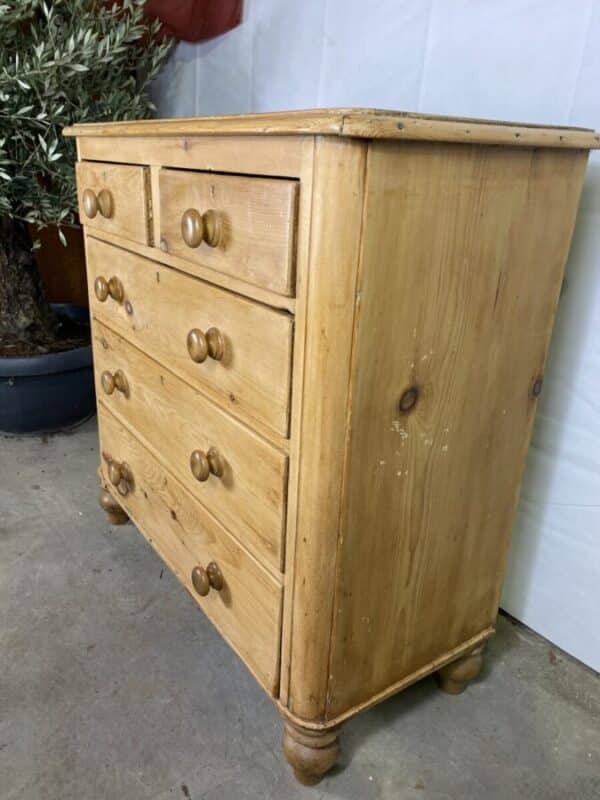 Antique Victorian Pine Two/Three Chest of Drawers, c 1870 - Image 12