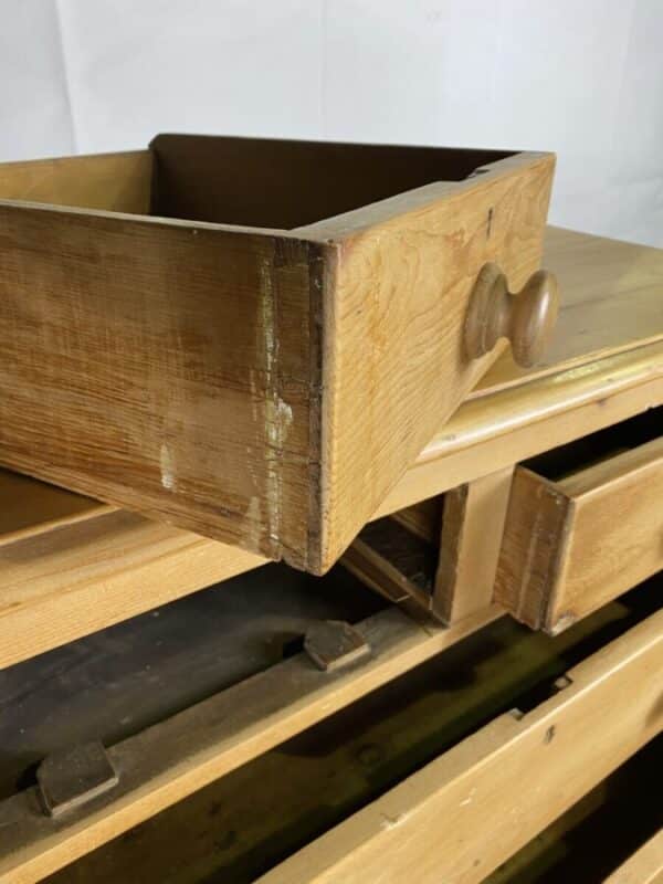 Antique Victorian Pine Two/Three Chest of Drawers, c 1870 - Image 5