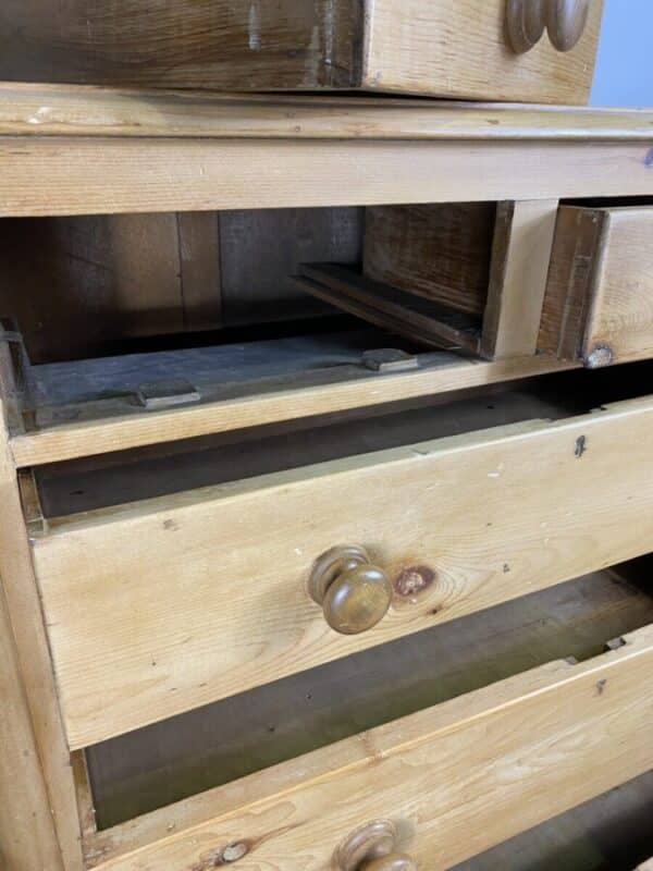 Antique Victorian Pine Two/Three Chest of Drawers, c 1870 - Image 13