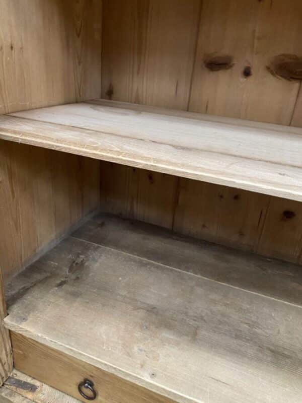 Antique Pine Continental Armoire Wardrobe Linen Cupboard, c 1870 - Image 19