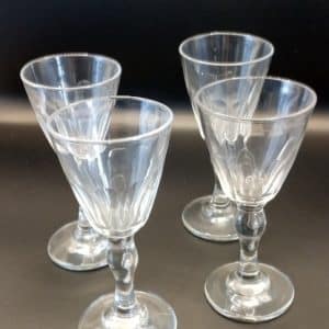 4 Victorian Port Wine Glasses glassware Antique Glassware
